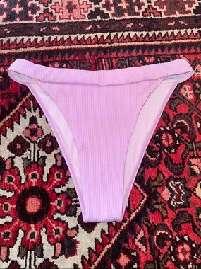 Monday Swimwear Ribbed Bikini Bottom Lilac Large